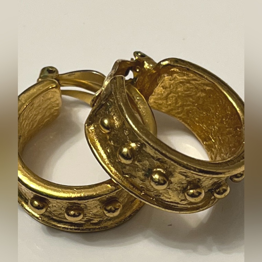 Yves Saint Laurent Vintage Gold Tone Earrings